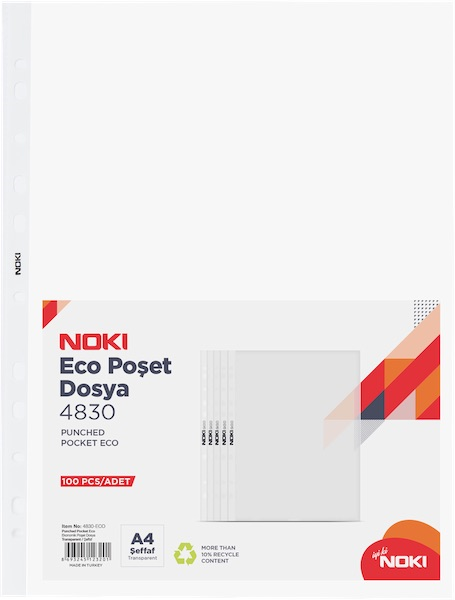 Noki Poşet Dosya A4 Eco 100 Lü Paket-4830
