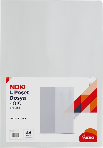 Noki L Poşet Dosya Şeffaf 100 Lü Paket 4810-110