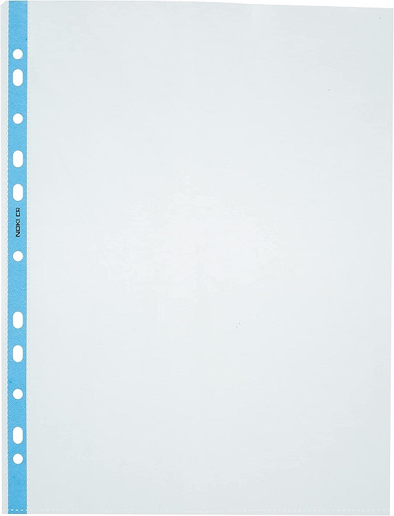 Noki Poşet Dosya A4 Mavi Kenarlı Kristal 100 Lü Paket-4830CR