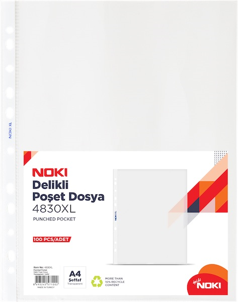 Noki Poşet Dosya A4 XL 100 Lü Paket 4830XL