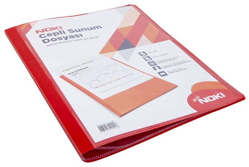 Noki Sunum Dosyası A4 Cepli 30 Lu Kırmızı-64130-N-080