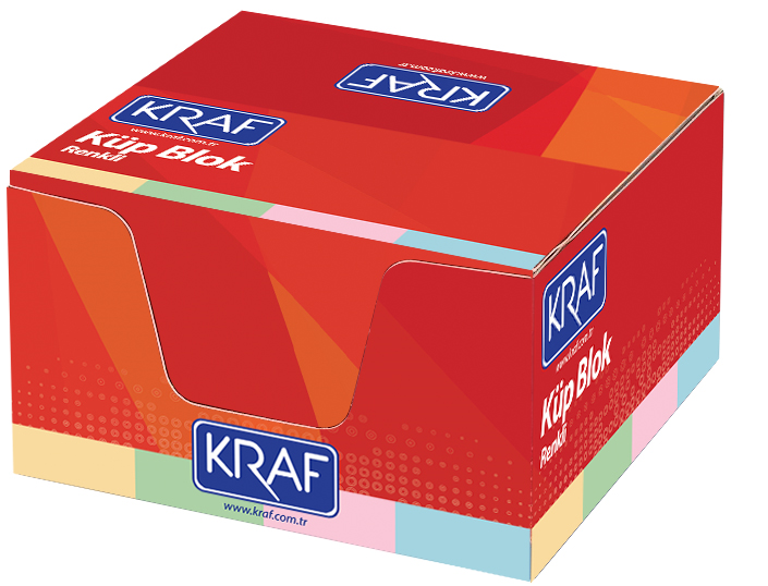 Kraf Küp Blok Renkli 8X8 Cm.117G