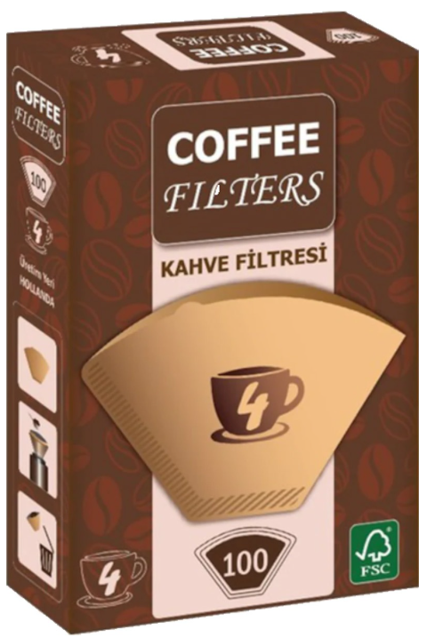 Coffee Filtre Kahve Kağıdı 100 Lü Paket 1/4