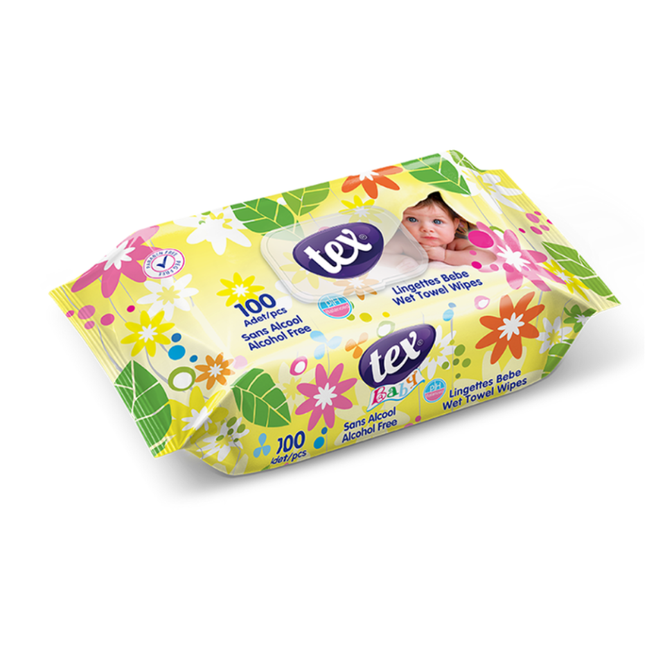 Tex Islak Mendil Sarı 100 Lü Paket