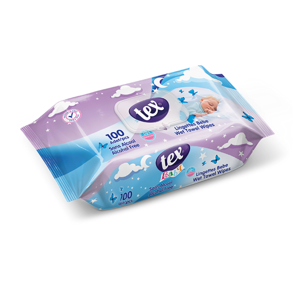 Tex Islak Mendil Mor 100 Lü Paket