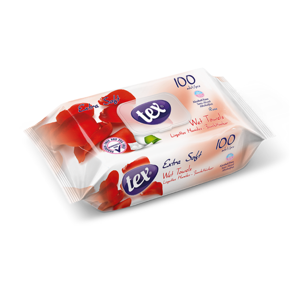 Tex Islak Mendil Gül 100 Lü Paket
