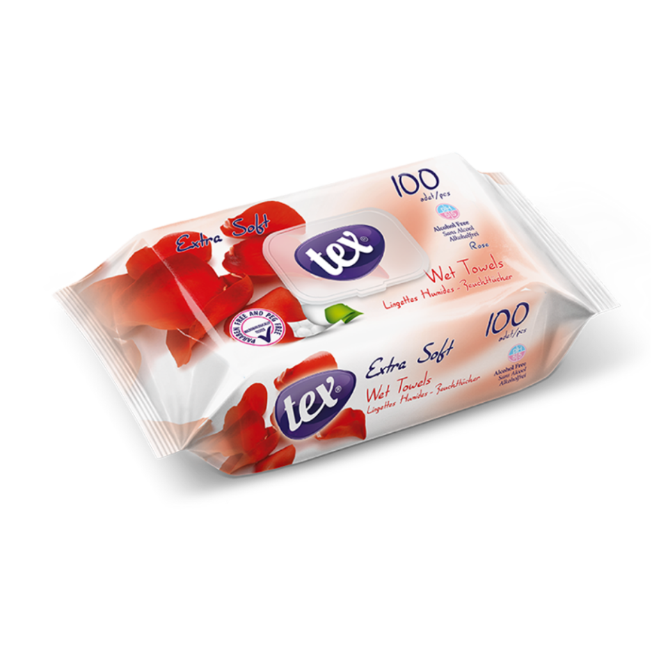 Tex Islak Mendil Gül 100 Lü Paket