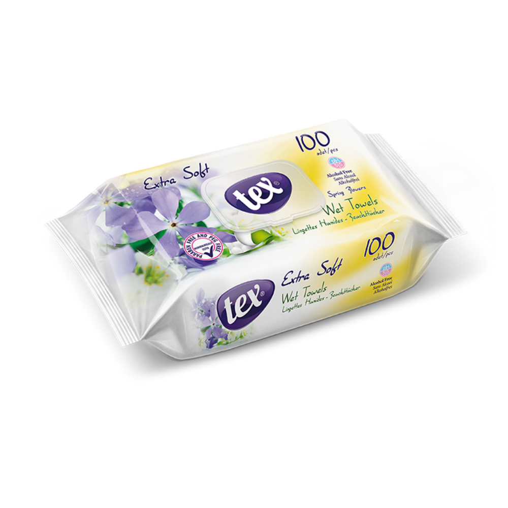Tex Islak Mendil Bahar Çiçeği 100 Lü Paket