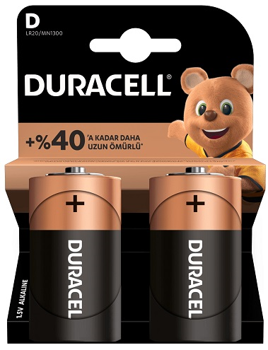 Duracell Büyük Boy Pil LR-20 D 2 Li Paket