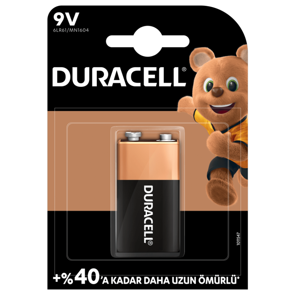 Duracell Pil 9 Volt Tekli Paket