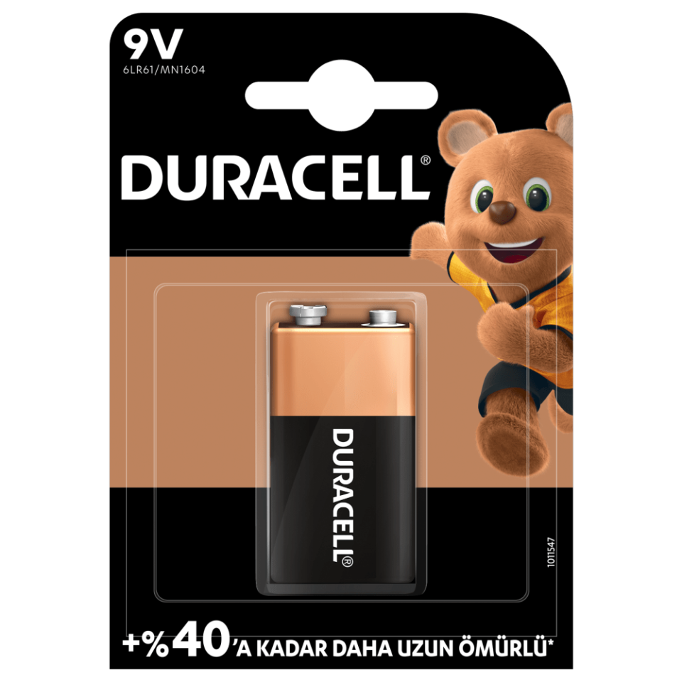 Duracell Pil 9 Volt Tekli Paket