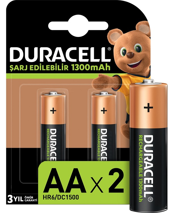 Duracell Şarjlı Kalem Pil AA 1300 MAH 2 Li Paket