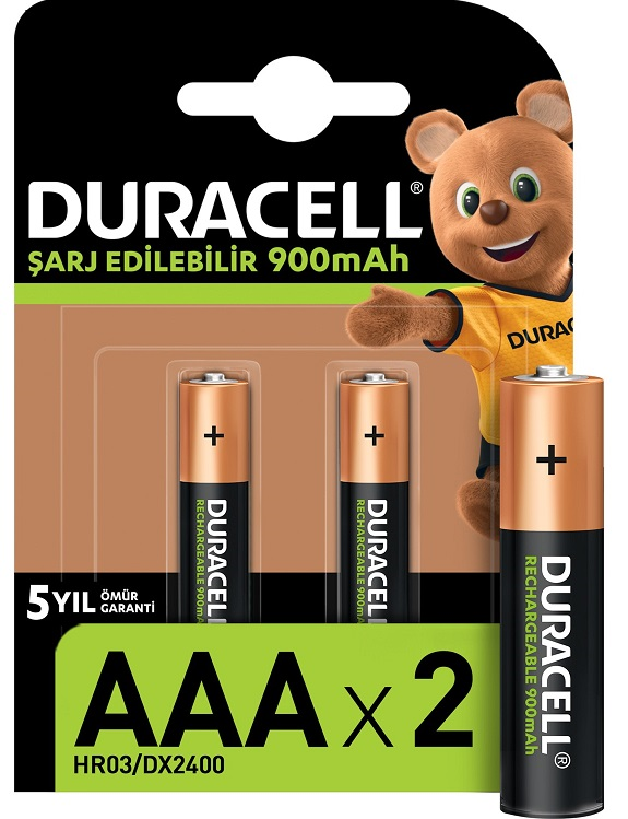 Duracell Şarjlı İnce Kalem Pil AAA 750 MAH 2 Li Paket
