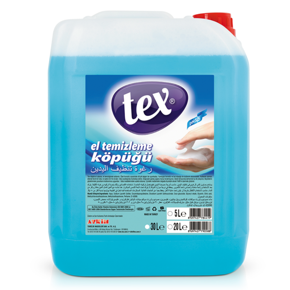 Tex Sıvı Köpük El Sabunu 20 Kg.