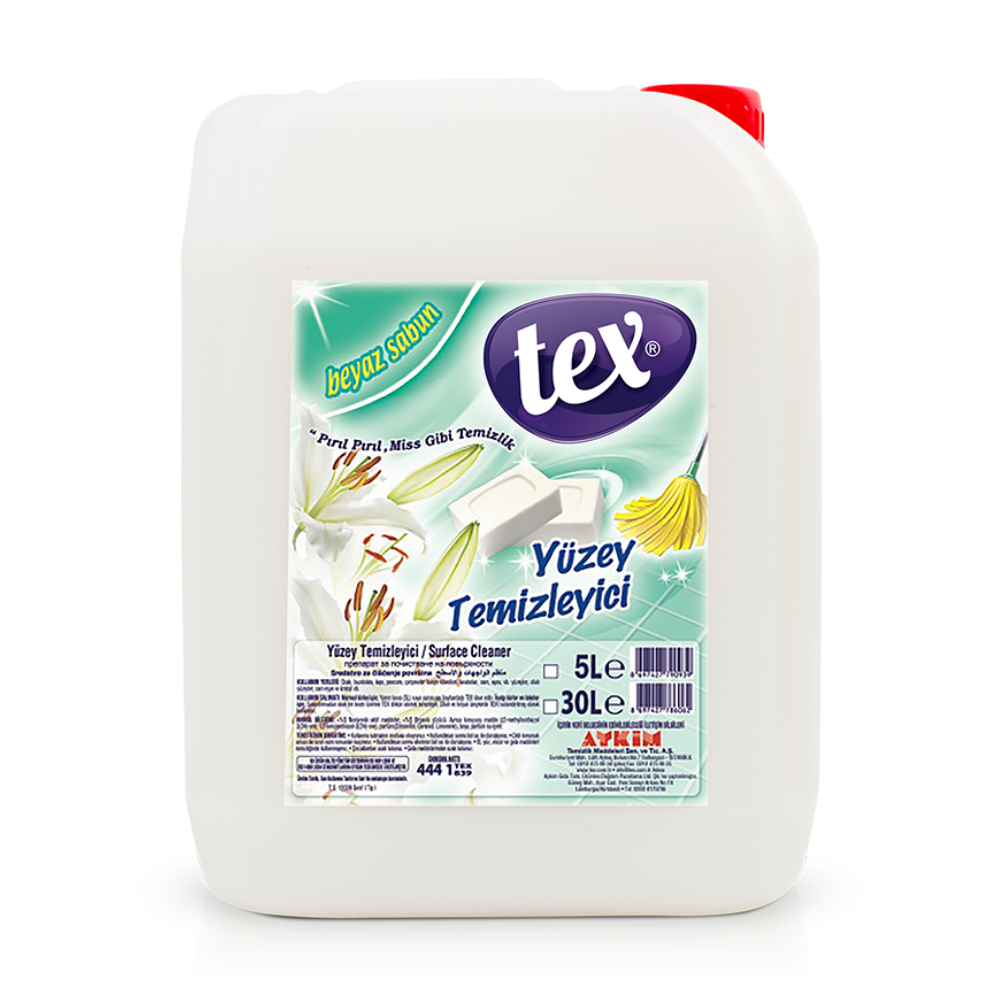 Tex Yüzey Temizlik Deterjanı Beyaz Sabun Kokulu 20 Kg.