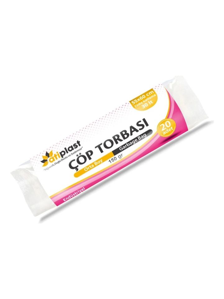 Atiplast Çöp Poşeti Endüstriyel Orta Boy 55X60 150 Gr.20 Li Rulo