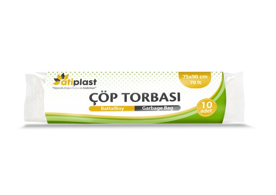 Atiplast Çöp Poşeti Endüstriyel Battal Boy 75X90 400 Gr.10 Lu Rulo