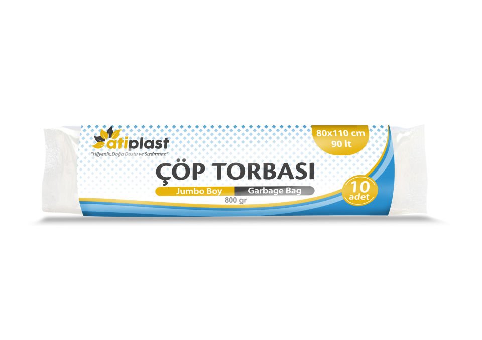 Atiplast Çöp Poşeti Endüstriyel Jumbo 80X110 800 Gr.10 Lu Rulo