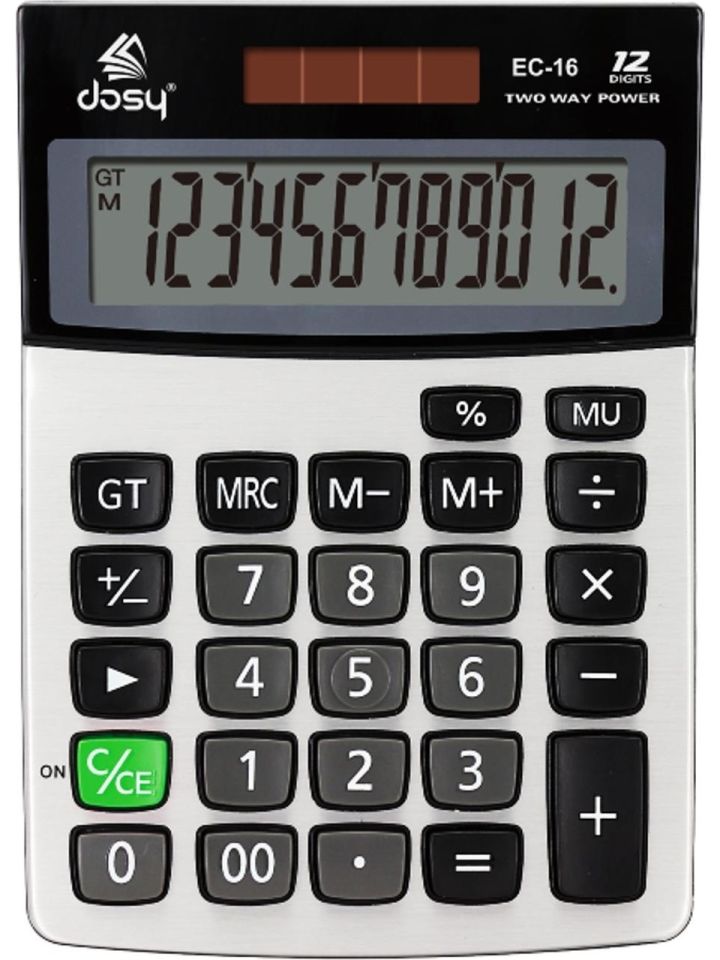 Dosy Hesap Makinesi 12 Haneli EC-16 Küçük Boy 140MMX104MM