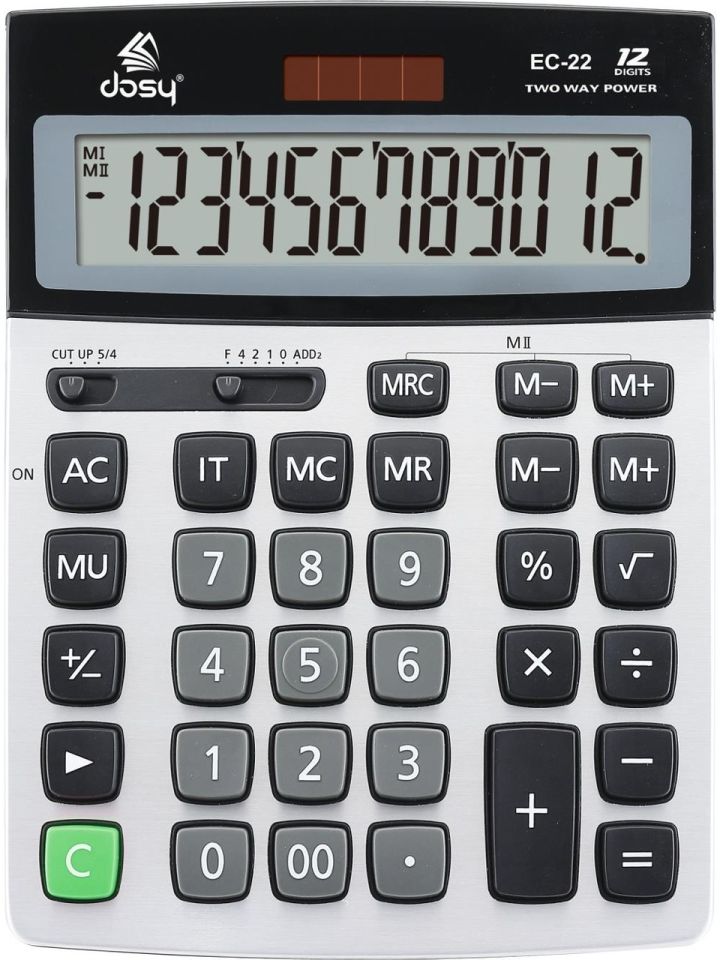 Dosy Hesap Makinesi 12 Haneli EC-22 Büyük Boy 153MMX203MM