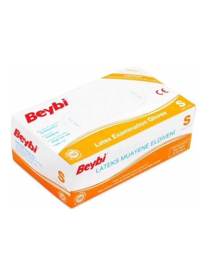 Beybi Latex Pudralı S Beden Eldiven 100 Lü Paket