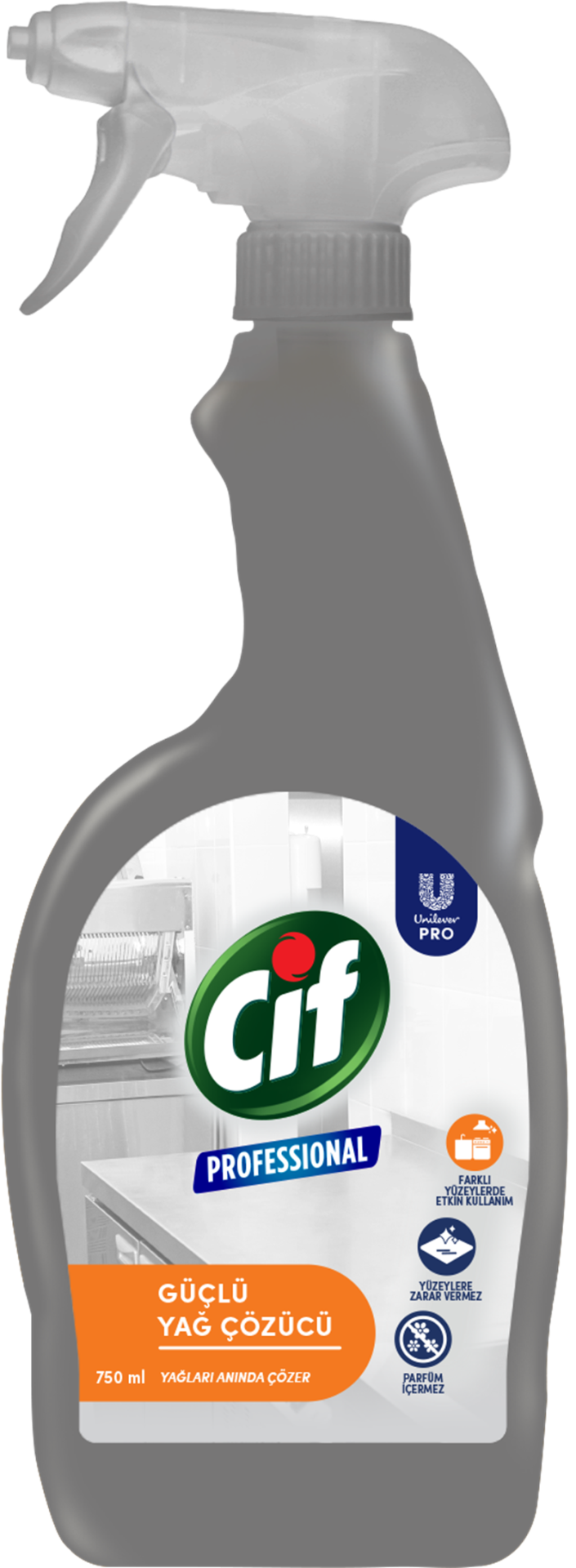 Cif Professional Güçlü Yağ Çözücü Sprey 750 Ml.