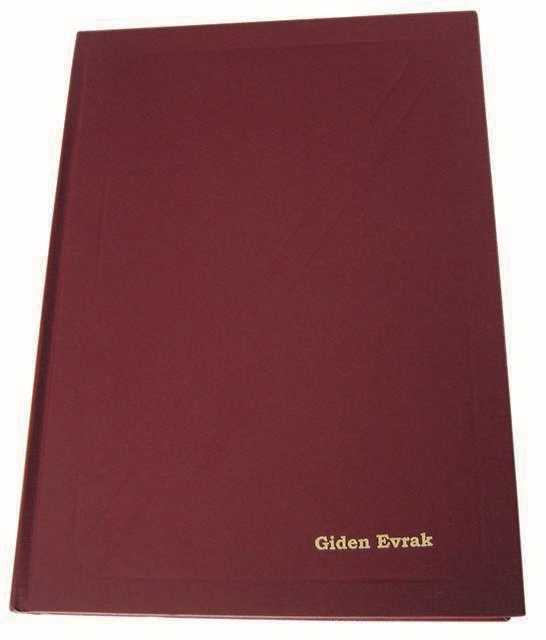 Giden Evrak Defteri Ciltli Plastik Kapak 96 Yaprak