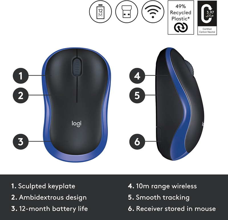 Logitech M185 Kablosuz Optical Mouse
