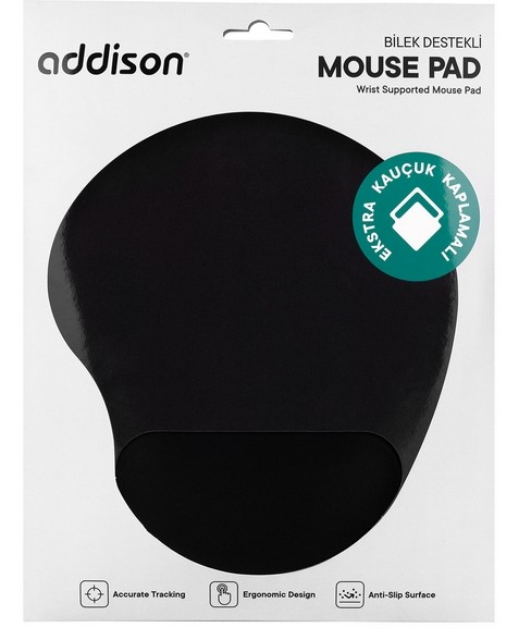 Addison Bilek Destekli Mouse Pad Siyah