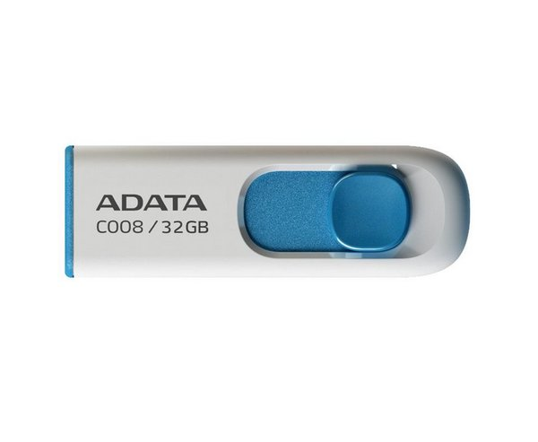 Adata C008/32GB 32GB USB2.0 Classic Beyaz+Mavi Flash Bellek