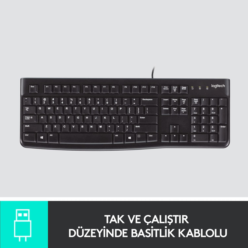 Logitech K120 Usb Kablolu Q Klavye Siyah