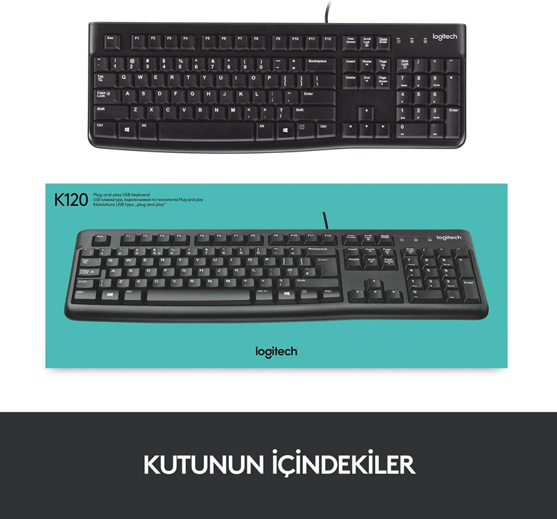Logitech K120 Usb Kablolu Q Klavye Siyah