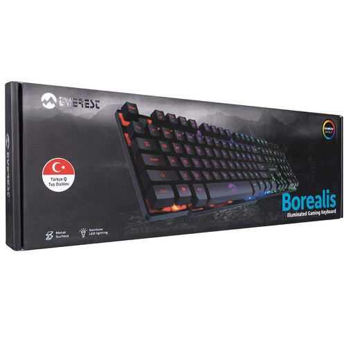Everest KB-188 Gaming Işıklı Kablolu Klavye Siyah