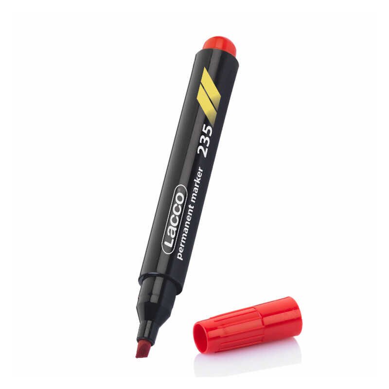 Lacco Permanent Marker Kalem Kırmızı 235-3 Kesik Uçlu