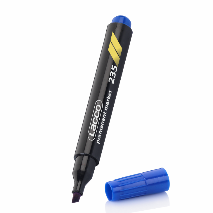 Lacco Permanent Marker Kalem Mavi 235-3 Kesik Uçlu
