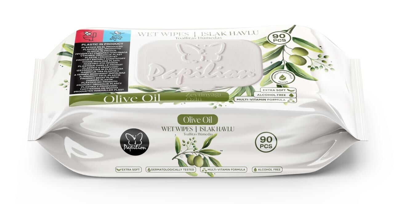 Papilion Islak Mendil Olive Oil Gül 90 Lı Paket
