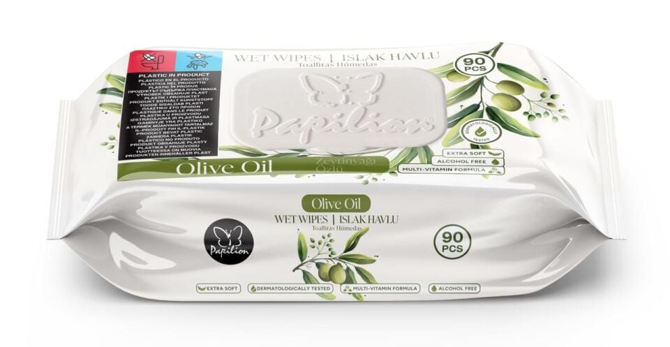 Papilion Islak Mendil Olive Oil Gül 90 Lı Paket