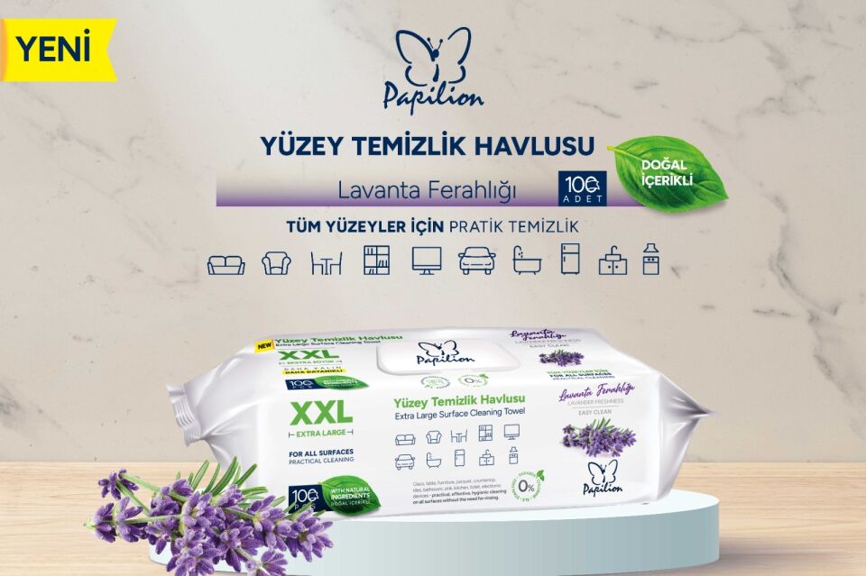 Papilion Temizlik Havlusu Lavanta Ferahlığı Katkılı 100 Lü Paket