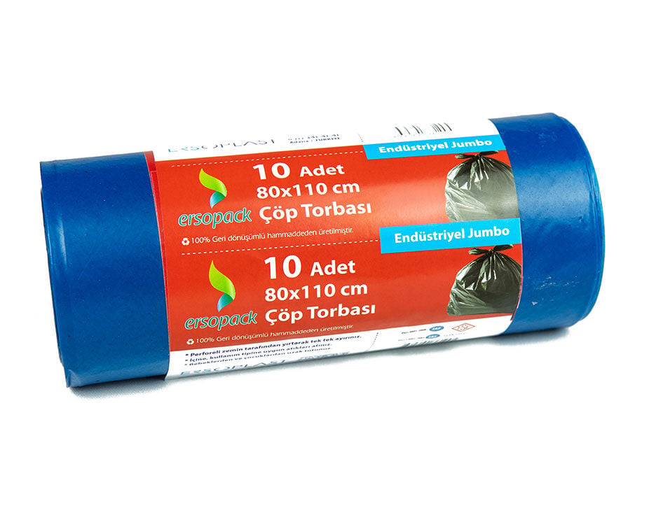 Ersopack Jumbo Çöp Poşeti Endüstriyel 80X110 500 Gr.10 Lu Paket