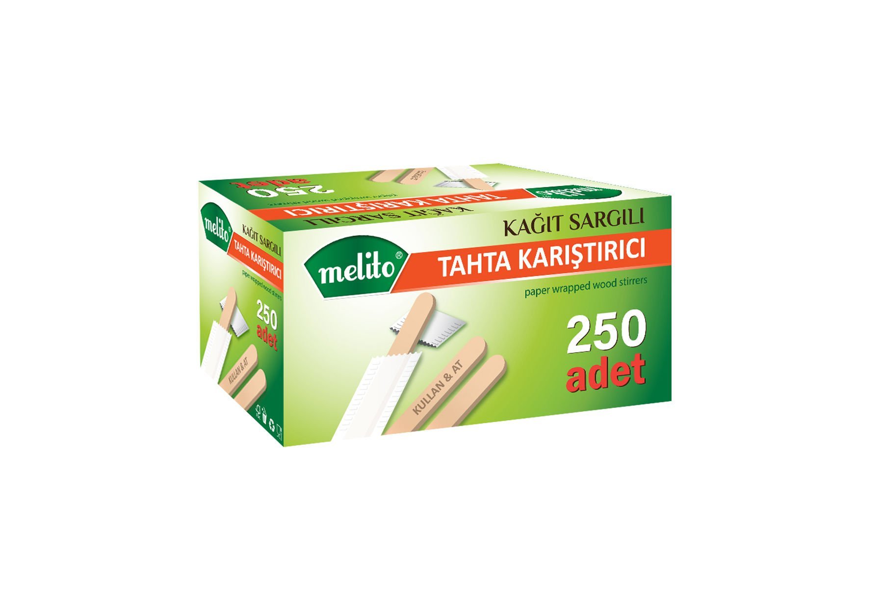 Melito Tahta Karıştırıcı Tek Sargılı 250 Li Paket