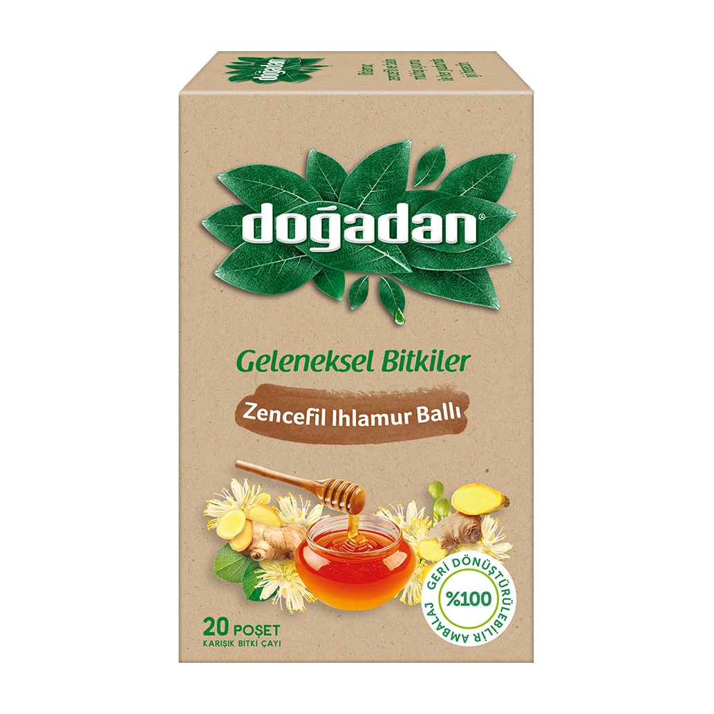 Doğadan Bitki Çayı Zencefilli Ihlamur Ballı 20 Li Paket