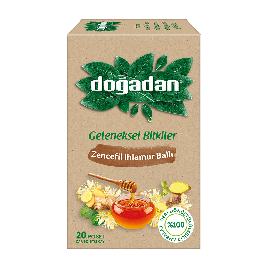 Doğadan Bitki Çayı Zencefilli Ihlamur Ballı 20 Li Paket