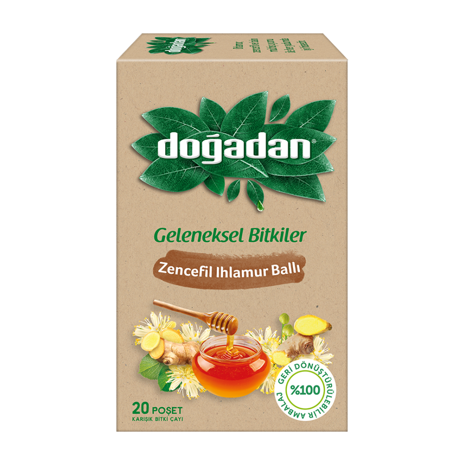 Doğadan Bitki Çayı Zencefilli Ihlamur Ballı 20 Li Paket
