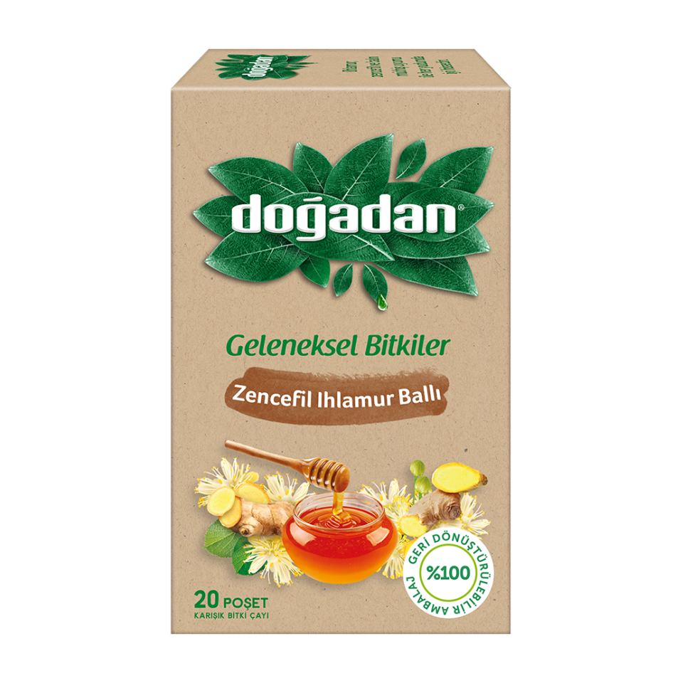 Doğadan Bitki Çayı Zencefilli Ihlamur Ballı 20 Li Paket