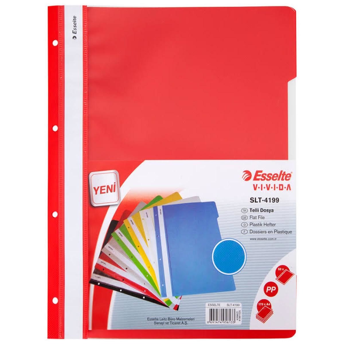 Esselte Telli Dosya Kırmızı 50 Li Paket