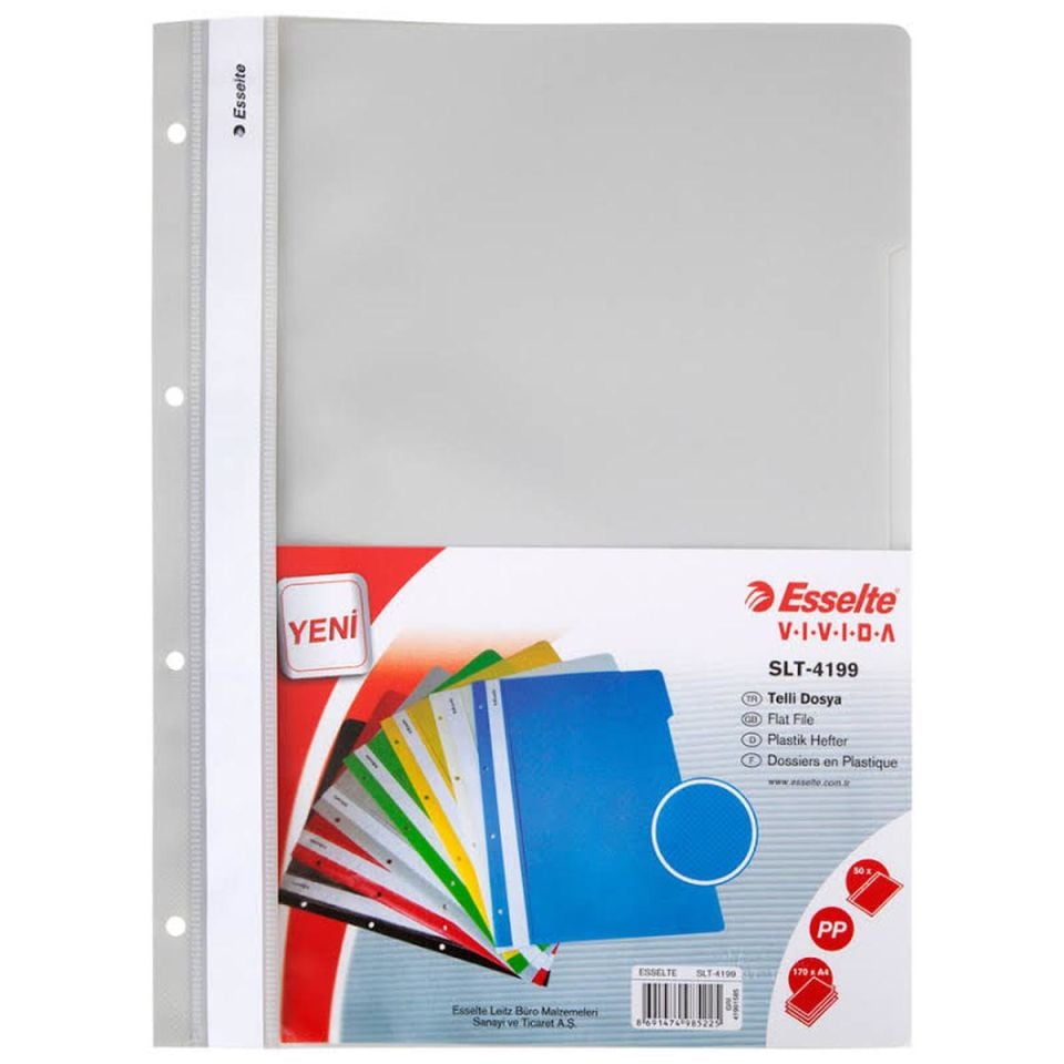 Esselte Telli Dosya Gri 50 Li Paket