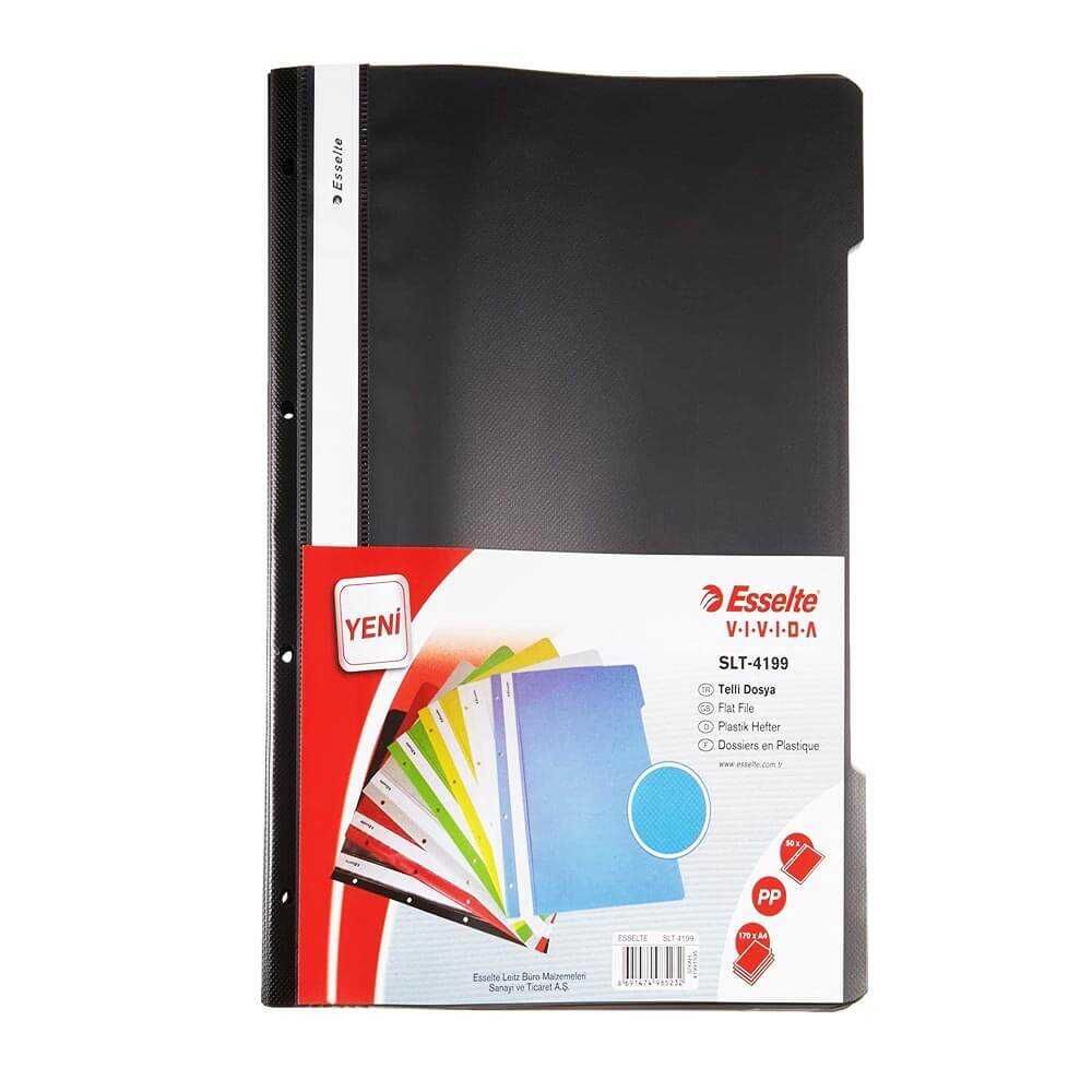 Esselte Telli Dosya Siyah 50 Li Paket
