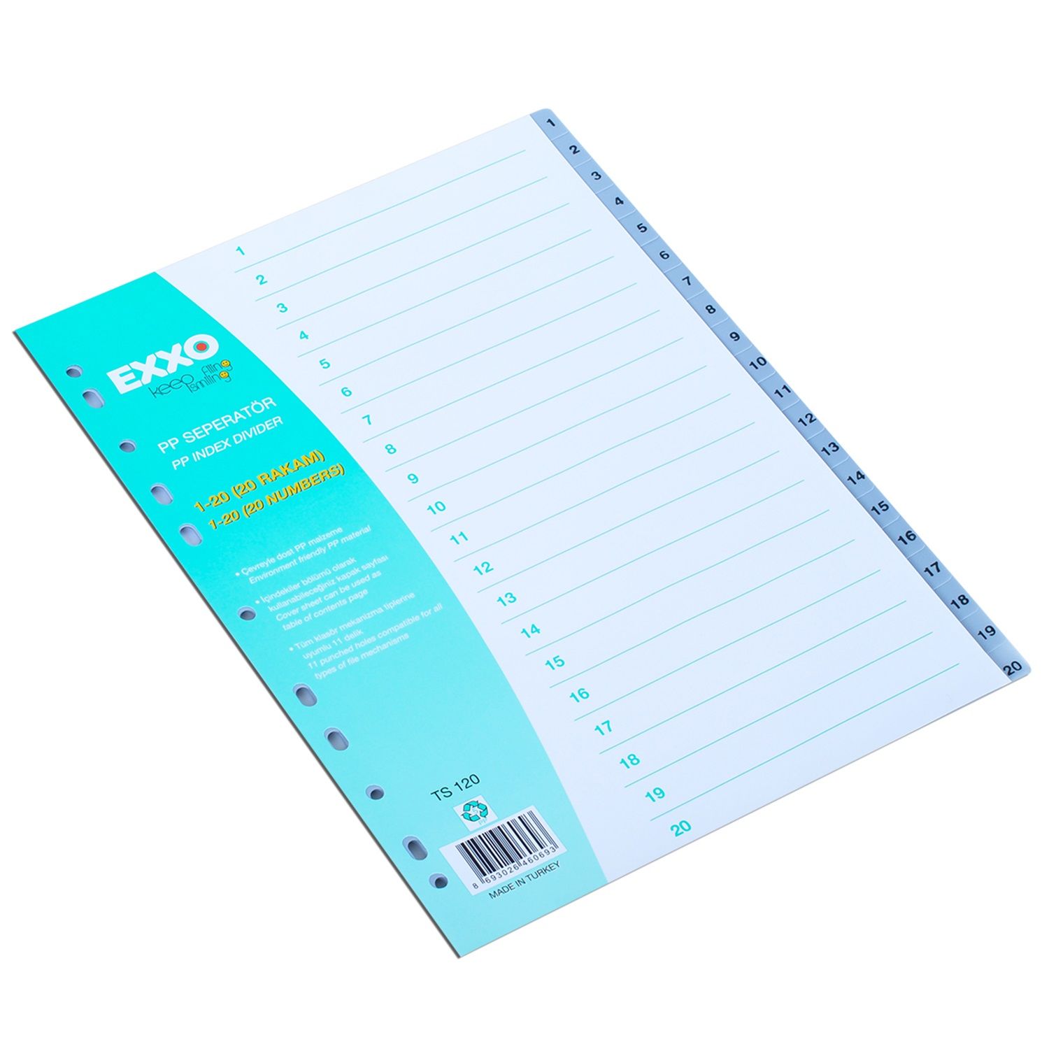 Exxo Dosy Seperatör 1-20 Rakamlı