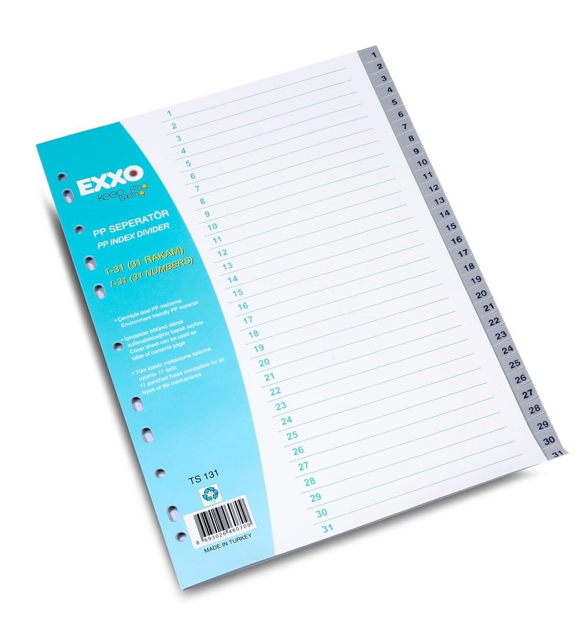 Exxo Dosy Seperatör 1-31 Rakamlı