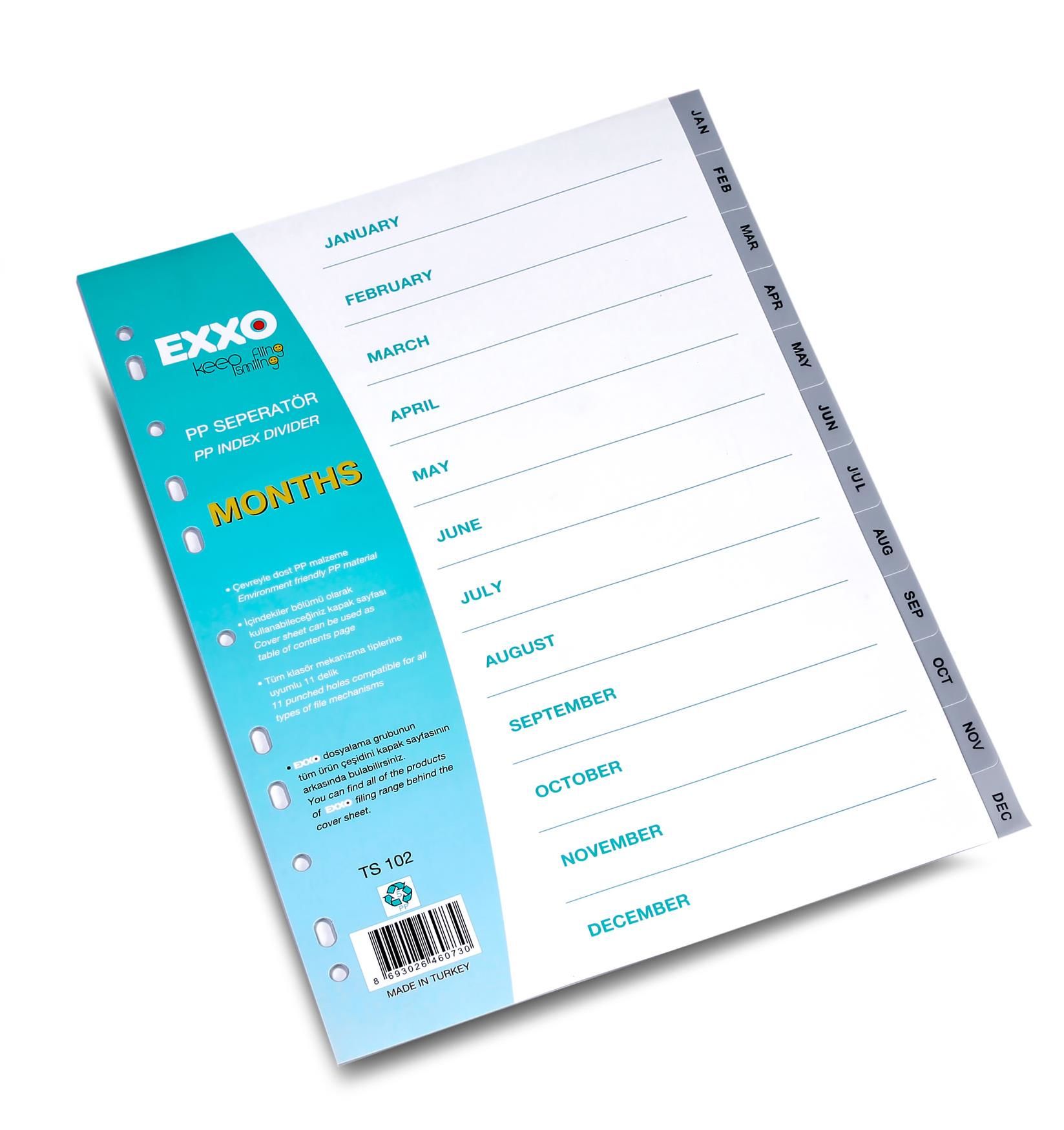 Exxo Dosy Seperatör İngilizce Aylar  (Jan.-Dec.)